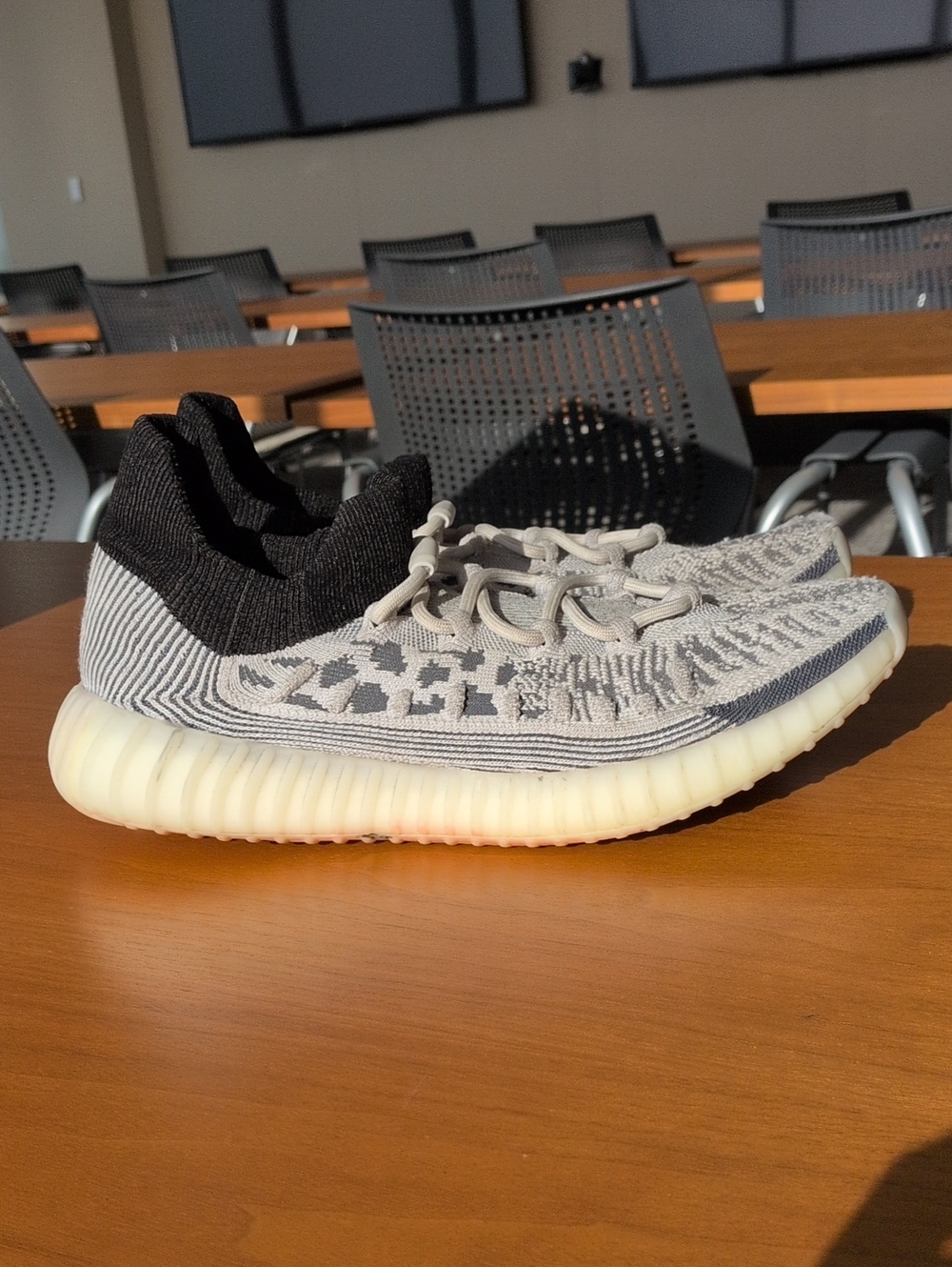 Yeezy Boost 350 V2 Gray and Black Knit Sneakers